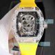 Swiss Replica Richard Mille RM 052 Diamond Skull Tourbillon Watch Orange Rubber Strap (2)_th.jpg